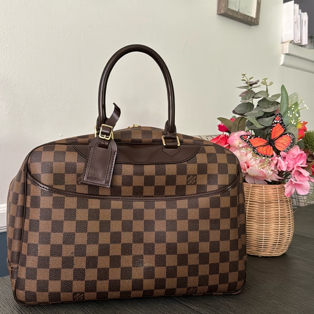 💯 Authentic LOUIS VUITTON Damier Ebene DEAUVILLE